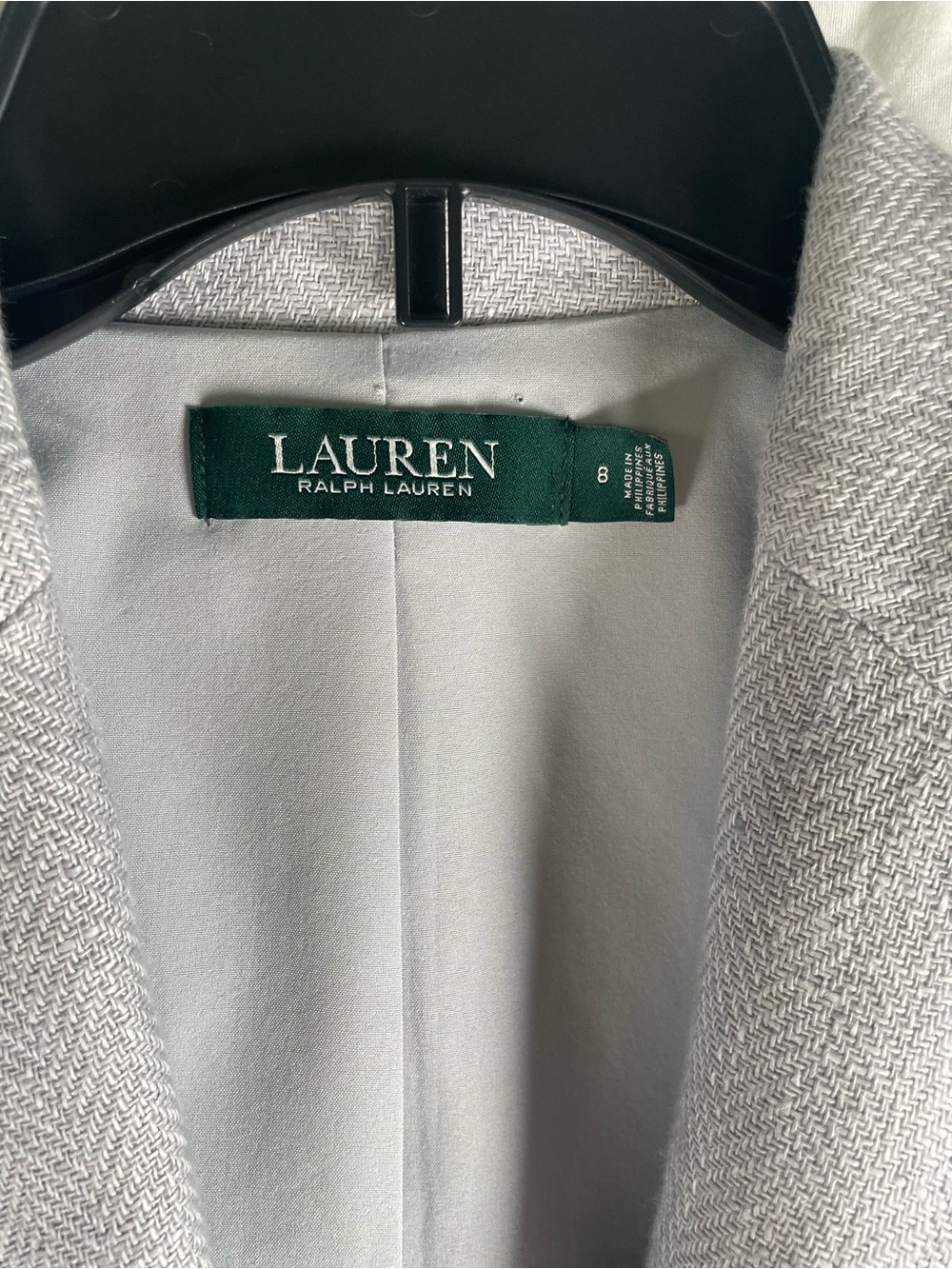 Ralph Lauren Light Blue/Gray Single-Button Herringbone Linen Blazer - Picture 4 of 16